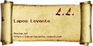Lapos Levente névjegykártya